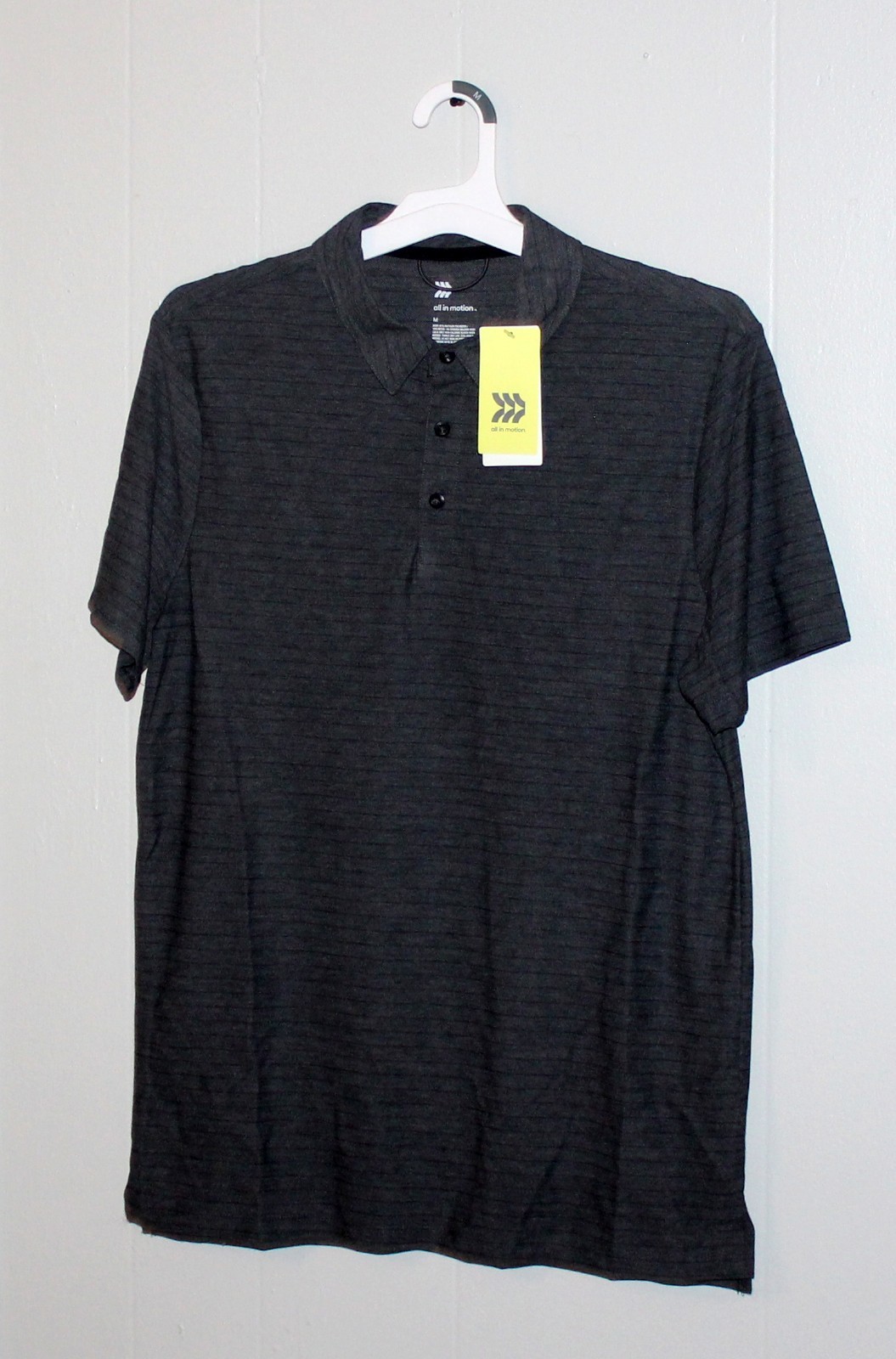 Men's Striped Pique Polo Shirt - All In Motion Dark Gray M *NWT* gallery