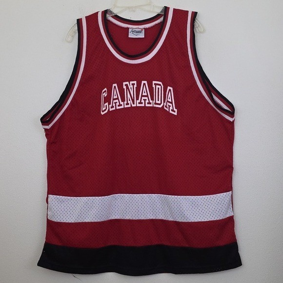 Canadian Sleeveless Jersey Mesh Red, Black & White XXL gallery