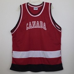 Canadian Sleeveless Jersey Mesh Red, Black & White XXL