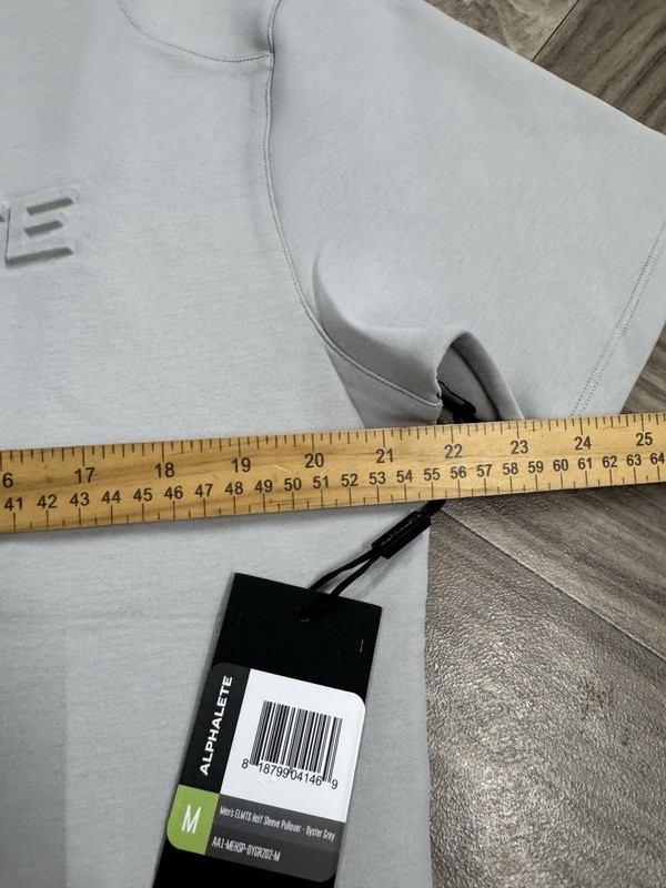 Alphalete ELMTS Half Sleeve Pullover - Oyster Grey ,Size Medium gallery