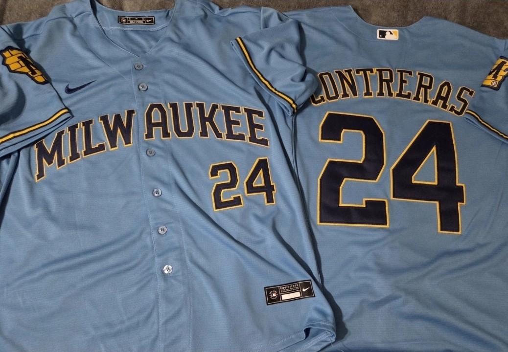 Fast Free Shipping XXXL 3X William Contreras Milwaukee Brewers Stitched Jersey gallery