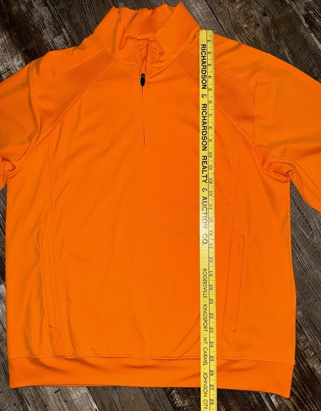 Cutter & Buck CB DryTec Moisture Wicking Orange Quarter-Zip Pullover Mens Medium gallery