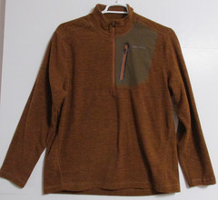 Men’s Eddie Bauer Cloud Quarter Zip Anti-Pill Fleece Top Hunter Size LARGE