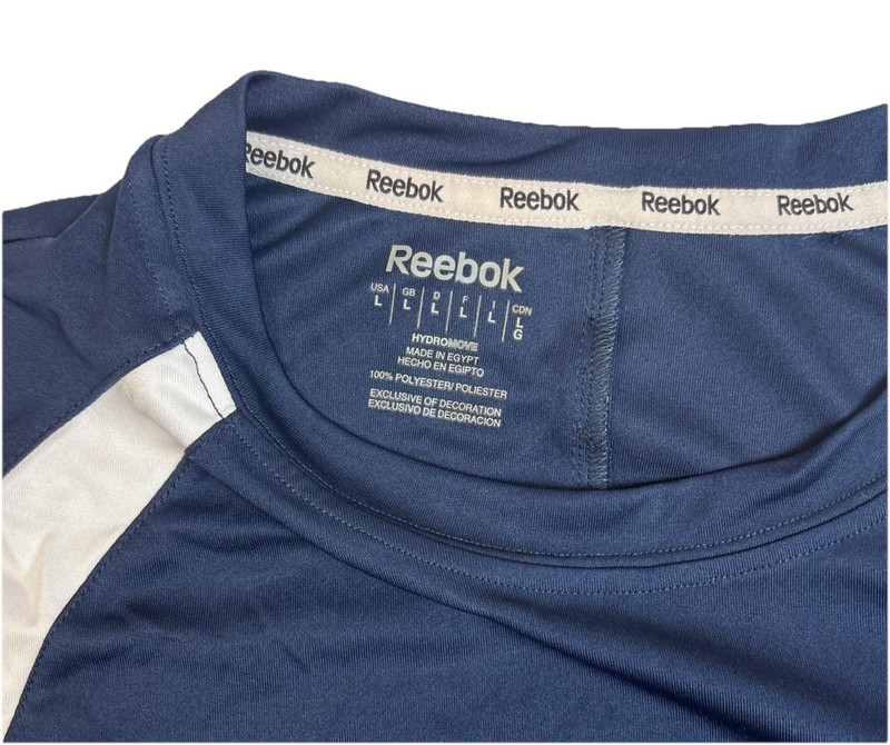 Reebok Hydromove Performance Long Sleeve Navy Blue Athletic Top Mens Size Large gallery