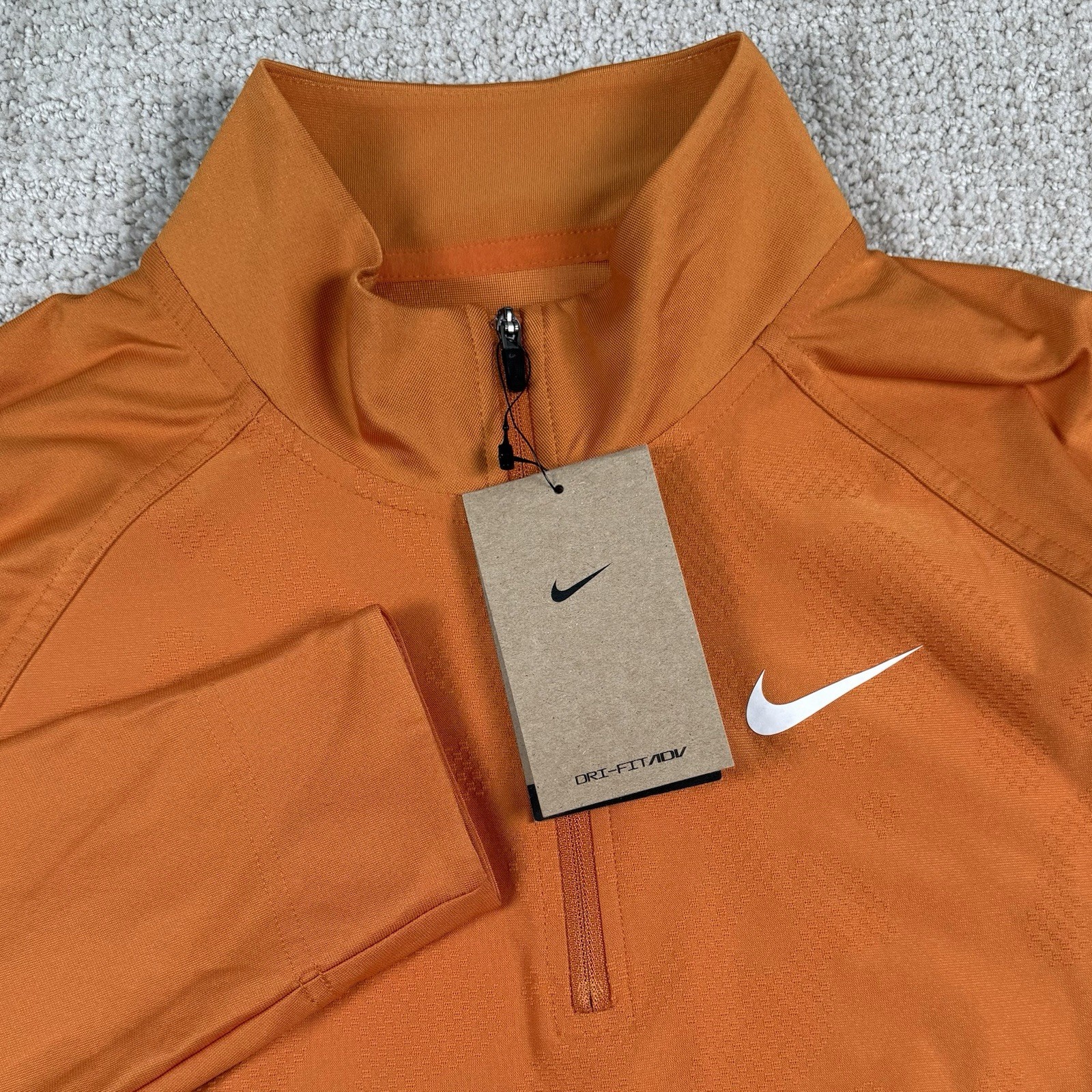 NWT Nike Dri-Fit ADV Men's S Tour Vapor 1/4 Zip Orange Golf Pullover DR5281-815 gallery