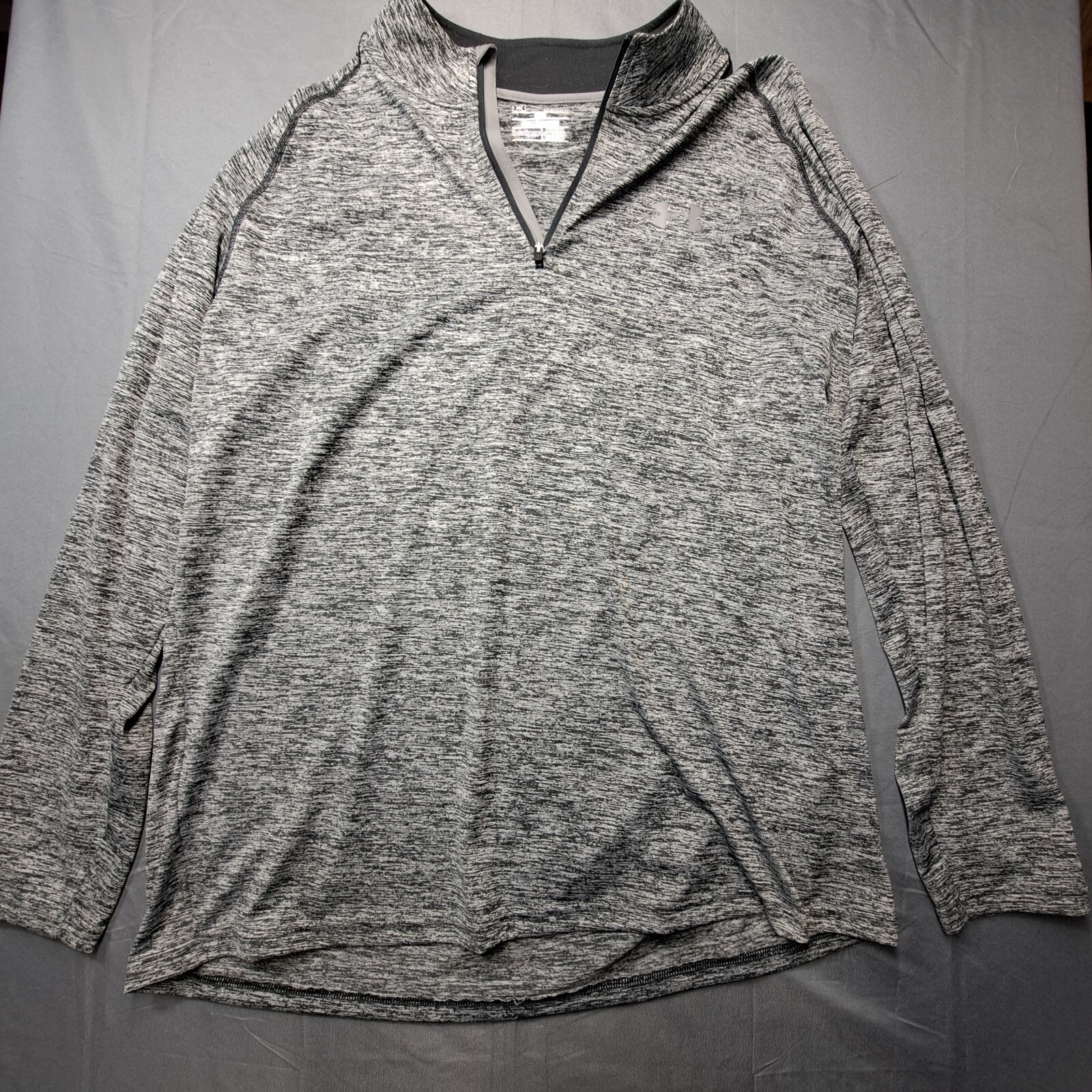 Mens Under Armor 1/4 Zip Pillover Loose Heatgear Gray - Size XL gallery