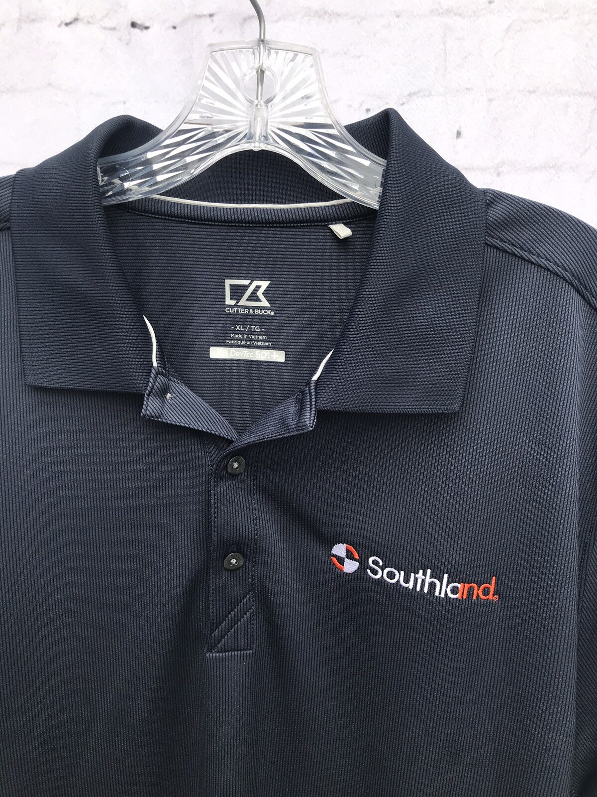 Cutter & Buck Polo Shirt Athletic XL Men's Navy Blue Southland Drytech 50+ CAP gallery