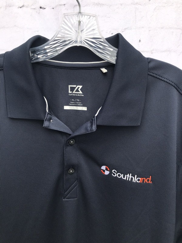 Cutter & Buck Polo Shirt Athletic XL Men's Navy Blue Southland Drytech 50+ CAP gallery