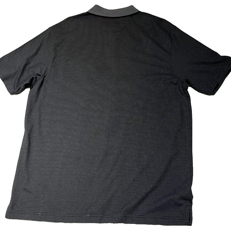 ROUNDTREE YORKE TRAVELSMART GOLF PERFORMANCE POLO SHIRT MENS L BLACK CHECK gallery