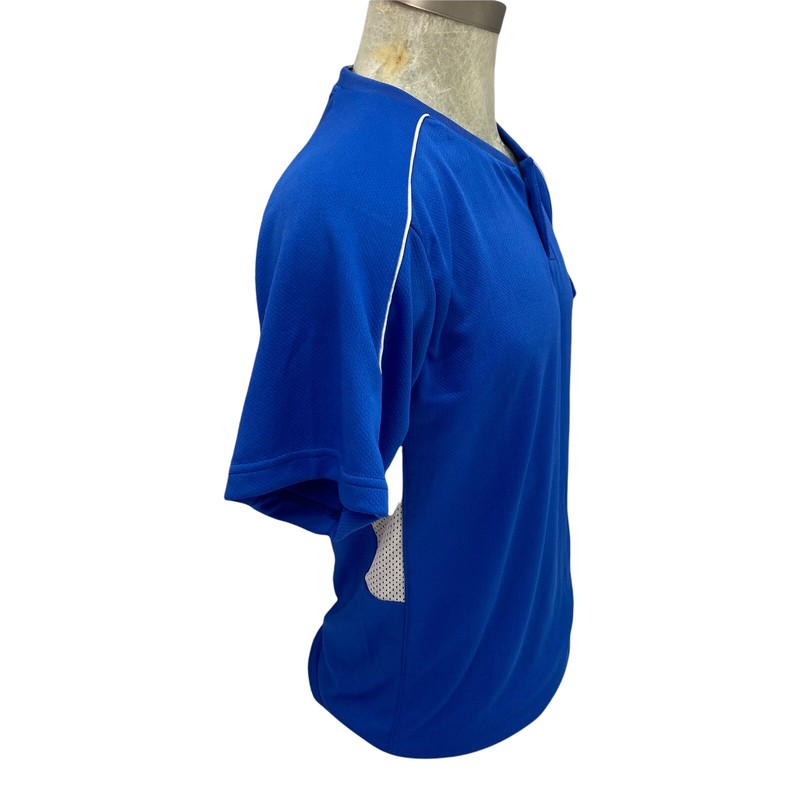 3n2 Clutch Apparel Shirt Mens Small Blue Baseball Short Sleeve Mesh Inset Work gallery
