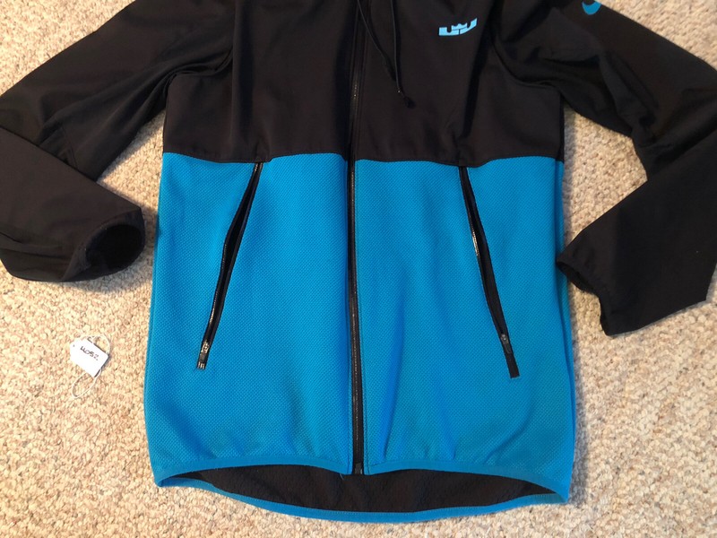 Lebron James Nike Elite Jacket Winterized 2015 Size Small S Hooded Black Blue gallery