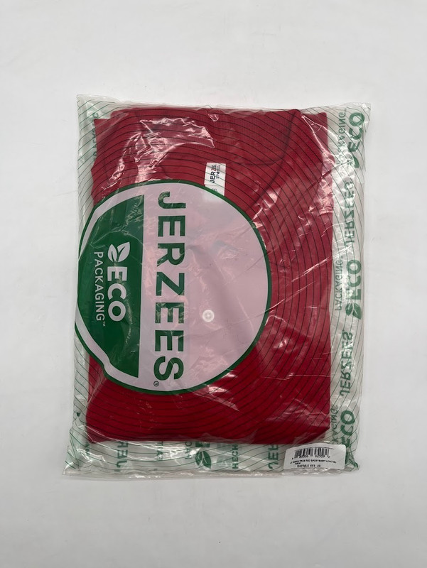 Jerzees Mens Spotshield Long Sleeve Jersey Polo Shirt 437ML True Red Size 2XL gallery