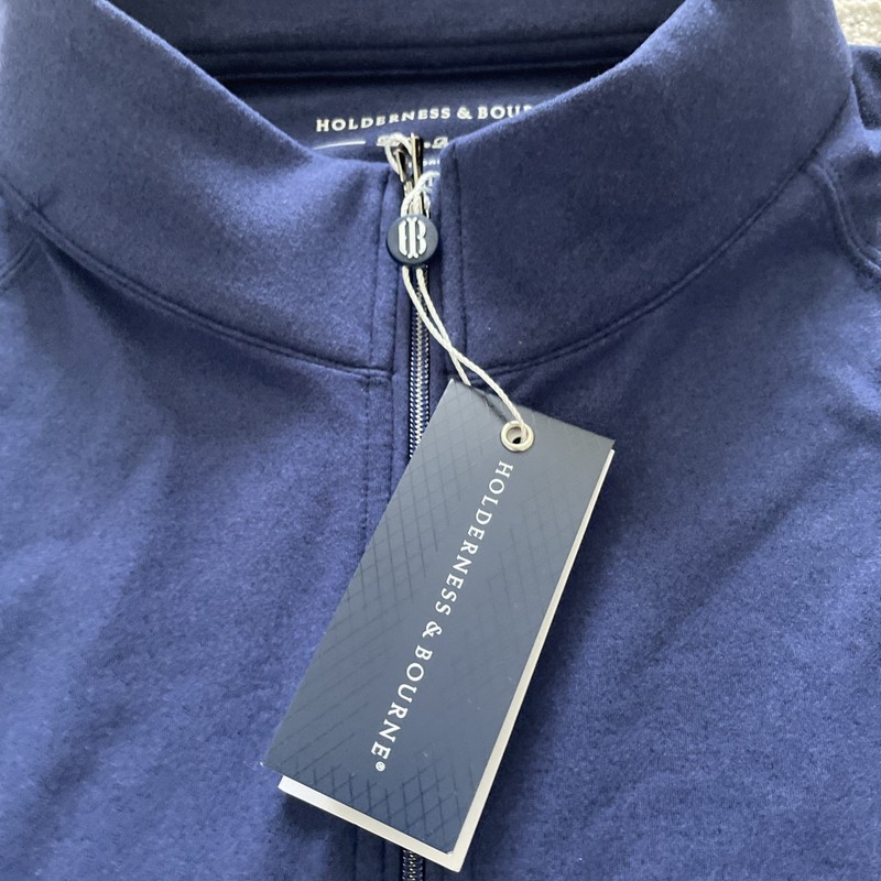 Holderness & Bourne The Westland Pullover L Blue Performance 1/4 Zip NWT LOGO gallery