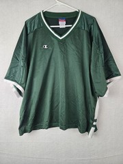 Champion Green Mesh V Neck Athletic Jersey XL Nylon Blend Mens Sportswear