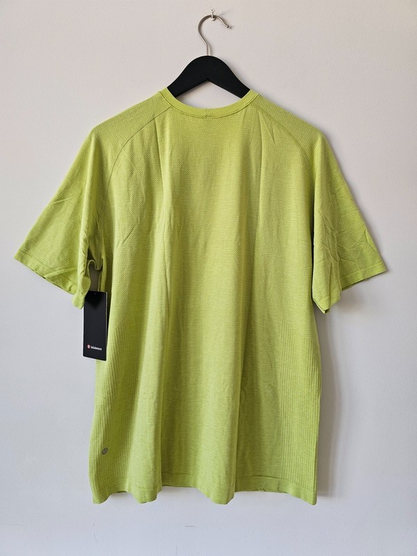 NWT LULULEMON FZAP/WSBI Yellow Green Metal Vent Tech SS 2.0 Top Shirt Men's XXL gallery