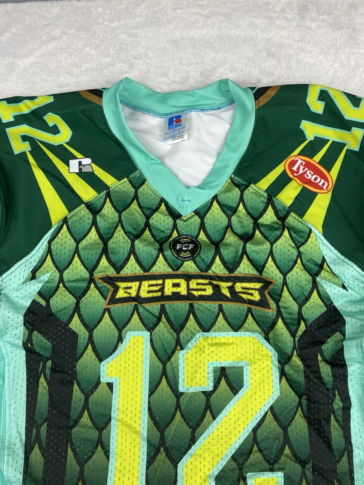Fan Controlled Football Authentic Game Jersey Mens Large "BEASTS" #12 gallery