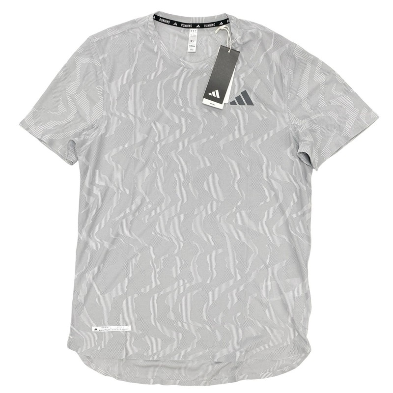 adidas Men's Ultimate Engineered Running Tee Shirt Size S Halo Silver IY0722 gallery