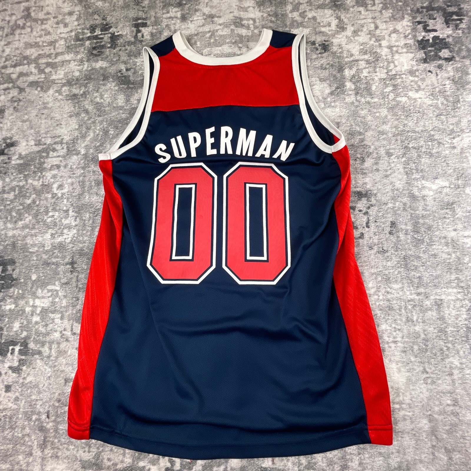 Superman DC Comics Small Basketball Tank Top Colorblock Blue Red Jersey gallery