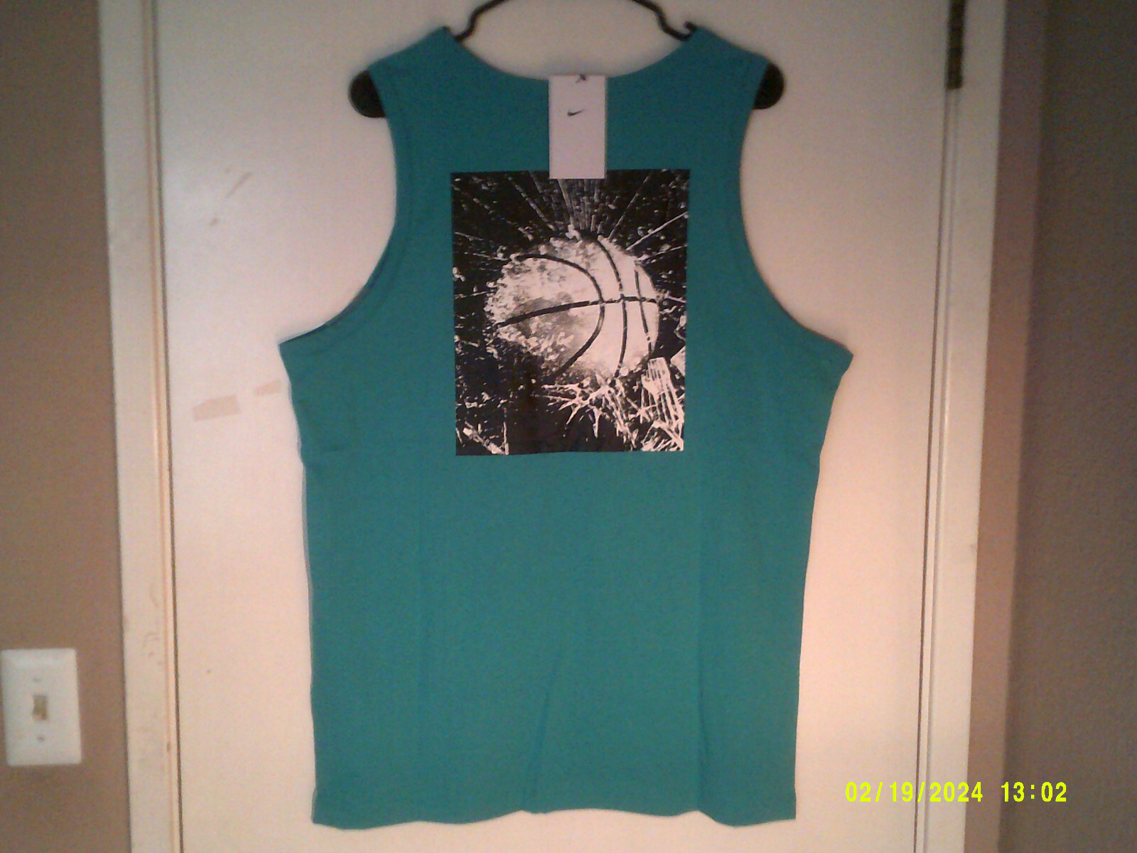 NEW SPORTSWEAR "B-Ball GFX Tee" MEN'S TEAL BLACK WHITE TANK TOP L FJ2300-367 gallery