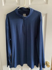 32 Degrees Men’s 2XL Blue Heat 1/4 Zip Mock Neck Long Sleeve Polyester