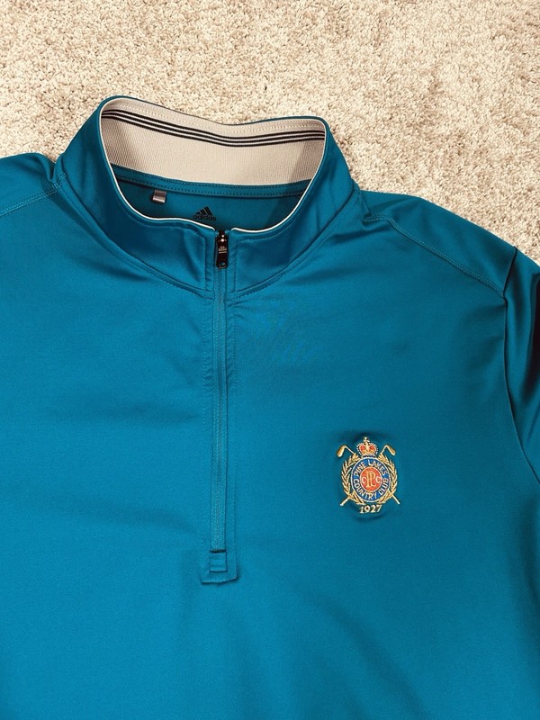 Adidas GOLF ⛳️ 1/4 Zip Pullover Men’s XL Teal Blue Performance Pine Lakes CC gallery