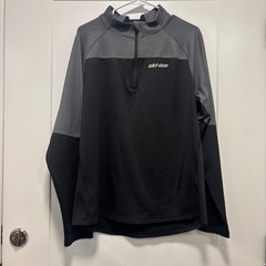 Ski-Doo BRP Mens Quarter Zip Performance Pullover Black Gray Snowmobile Top L