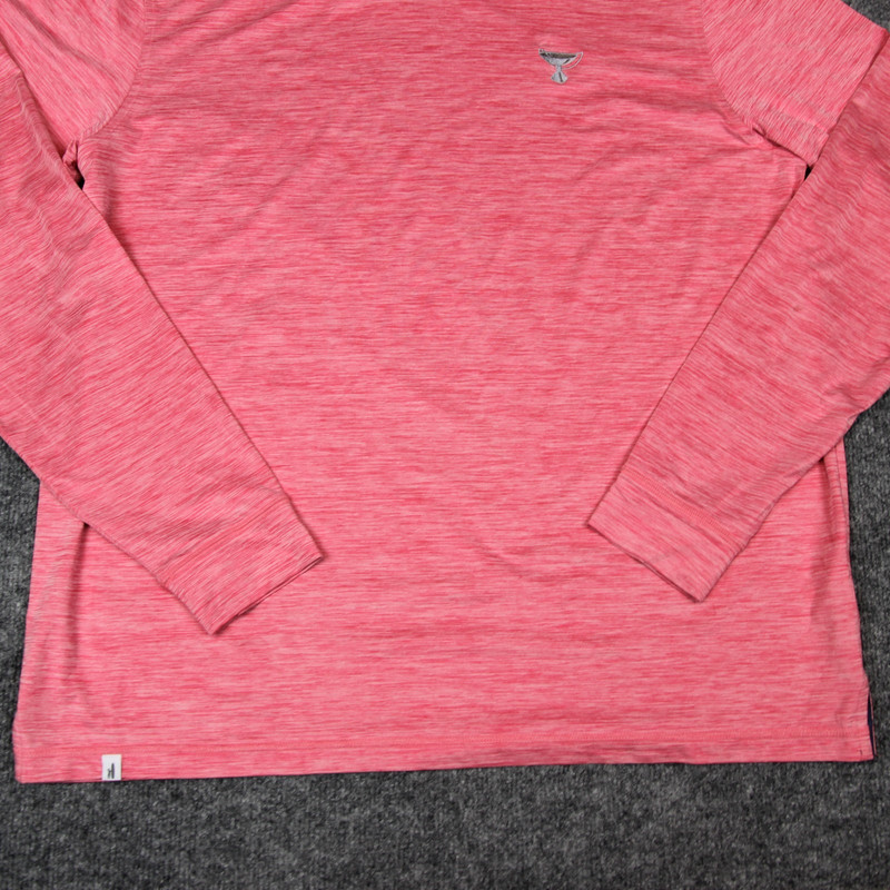 johnnie-O Long Sleeve Tech Pullover Men's XL Red Performance Hood Fedex Cup Golf gallery