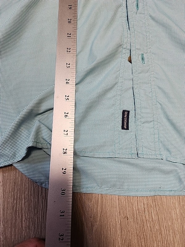 Magellan Aransas Pass Green Micro Check Fishing Vented Lightweight Shirt Mens M gallery