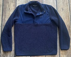 UNDER ARMOUR GOLF 1/4 SNAP DEEP PILE SHERPA SWEATER BLUE MENS XL GREAT CONDITION