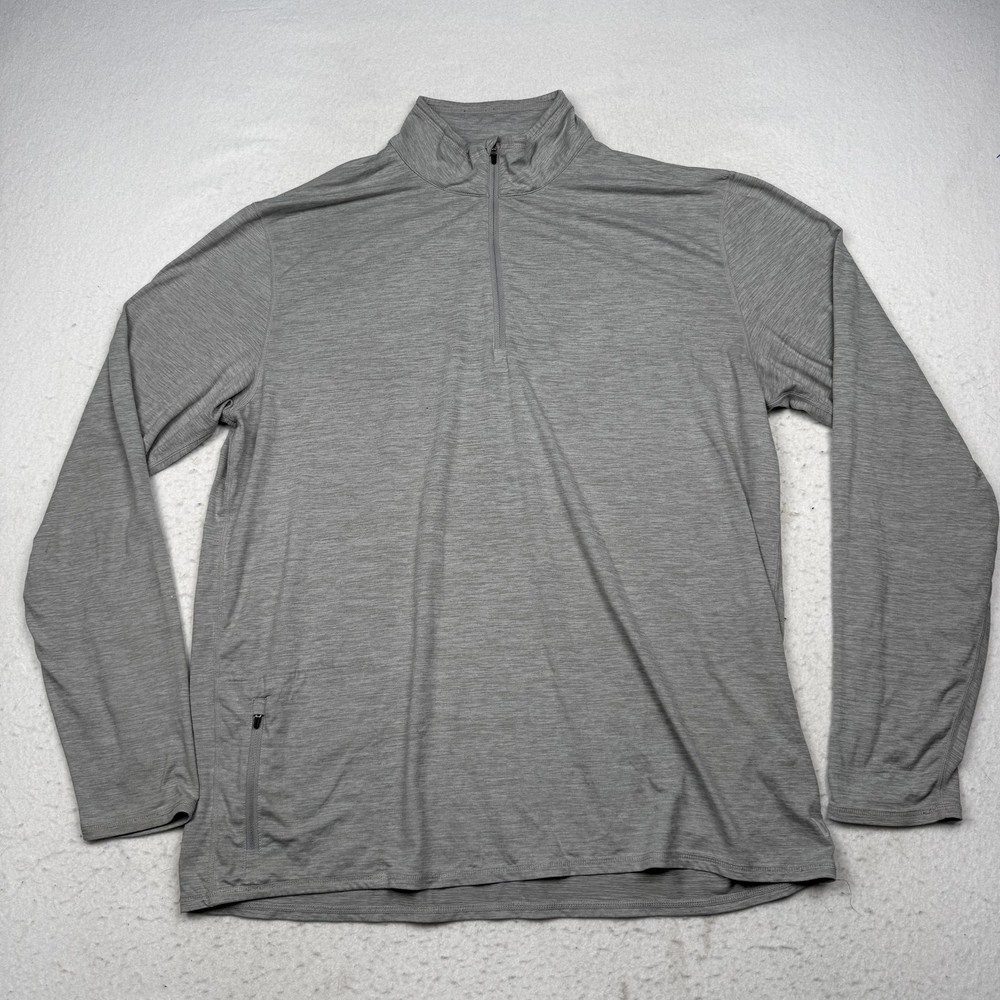Vuori Pullover Mens 2XL Gray 1/4 Zip Long Sleeve Lightweight Athletic Top V221