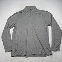 Vuori Pullover Mens 2XL Gray 1/4 Zip Long Sleeve Lightweight Athletic Top V221