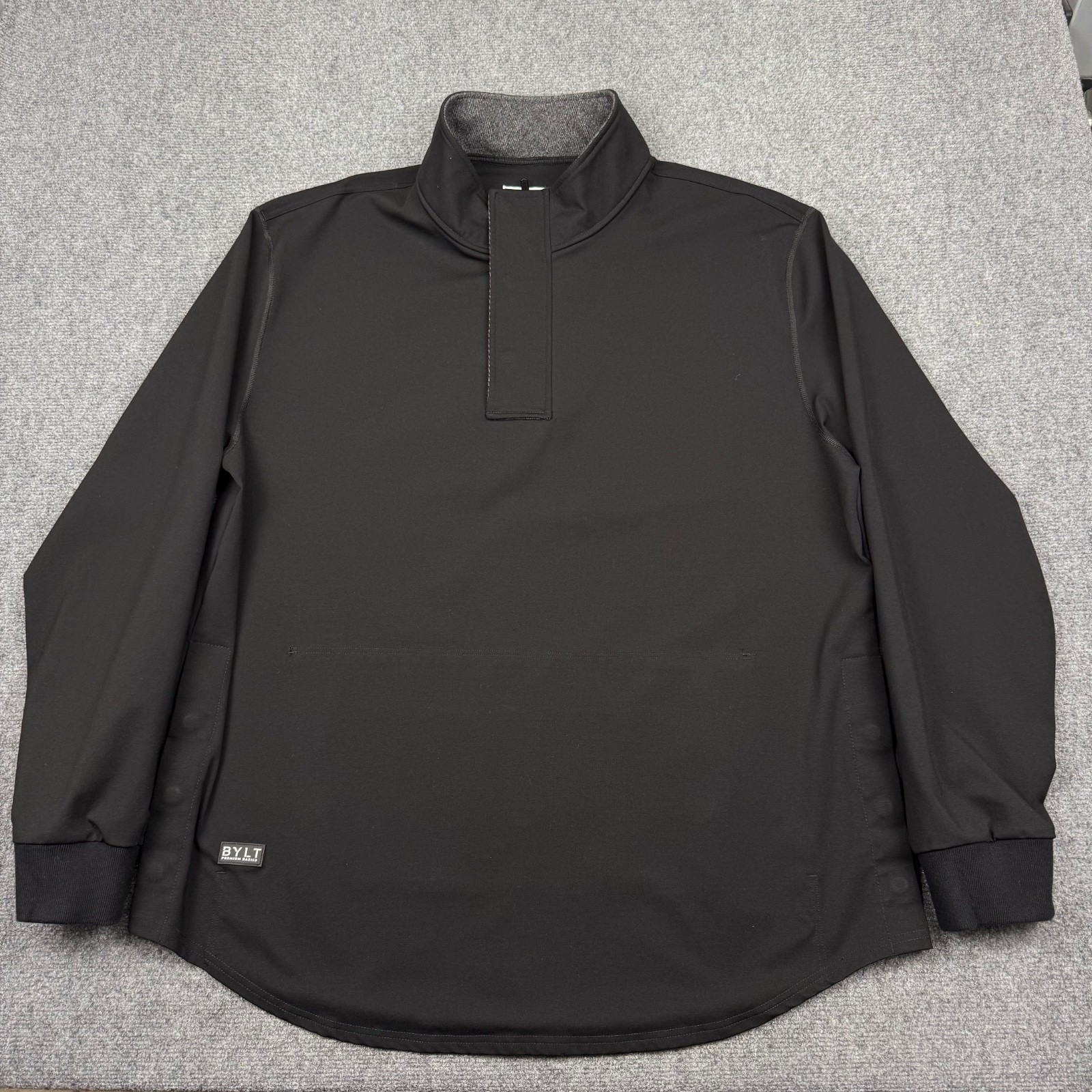 BYLT Elite Fairway Pullover Mens 2XL Black Performance Snap 1/4 Zip Magnet Golf gallery