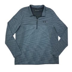 Under Armour Shirt Mens 2XL Slate Blue Fitted Heatgear 1/4 Zip Pullover Athletic