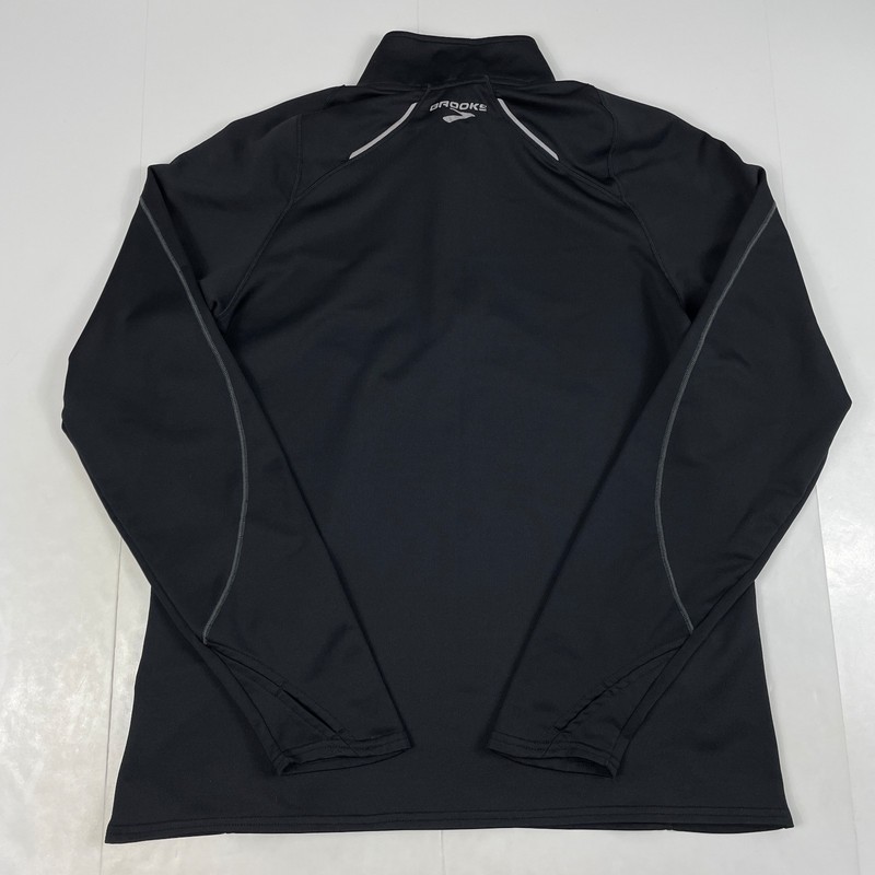 Brooks Shirt Mens Medium Black 1/4 Zip Pullover Running Golf Workout Gym Stretch gallery