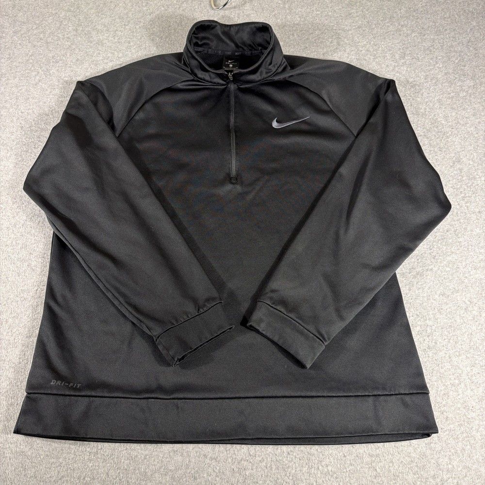 Nike Men’s Quarter Zip Pullover 1/4 Zip Long Sleeve Black Dri-fit Size XL Golf