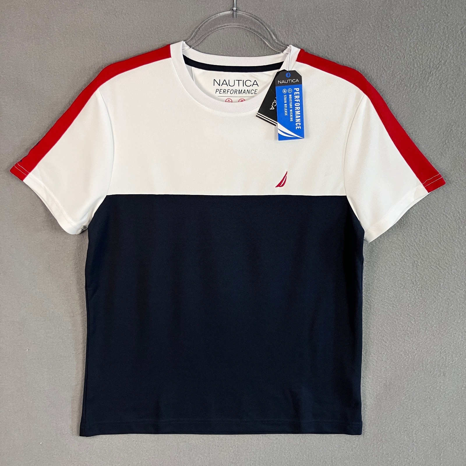 Nautica Mens Performance Colorblock Shirt Size S Multicolor Moisture Wicking NWT gallery