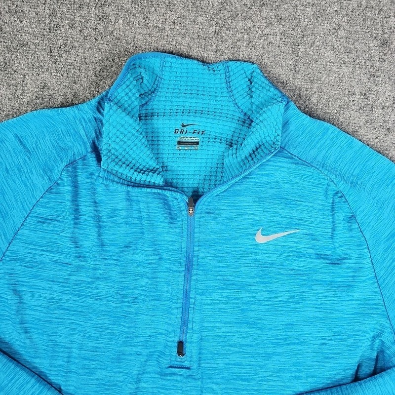 Nike MENS XXL Dri-Fit Sphere Element 1/2 Zip LS Running Top 683906-408 Teal Blue gallery
