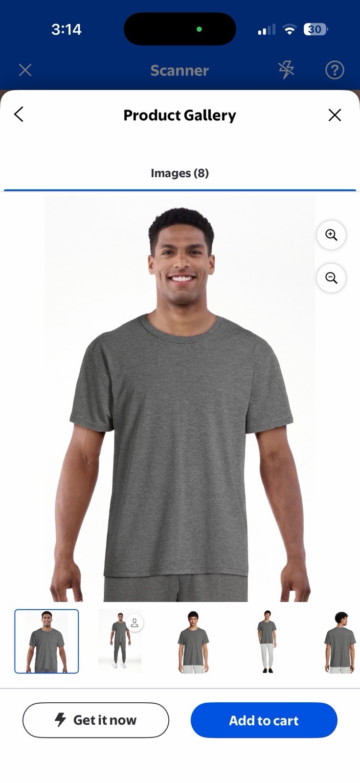 Athletic Works Men's Size 2XL Tri-Blend T-shirt Moisture Wicking Charcoal Gray gallery