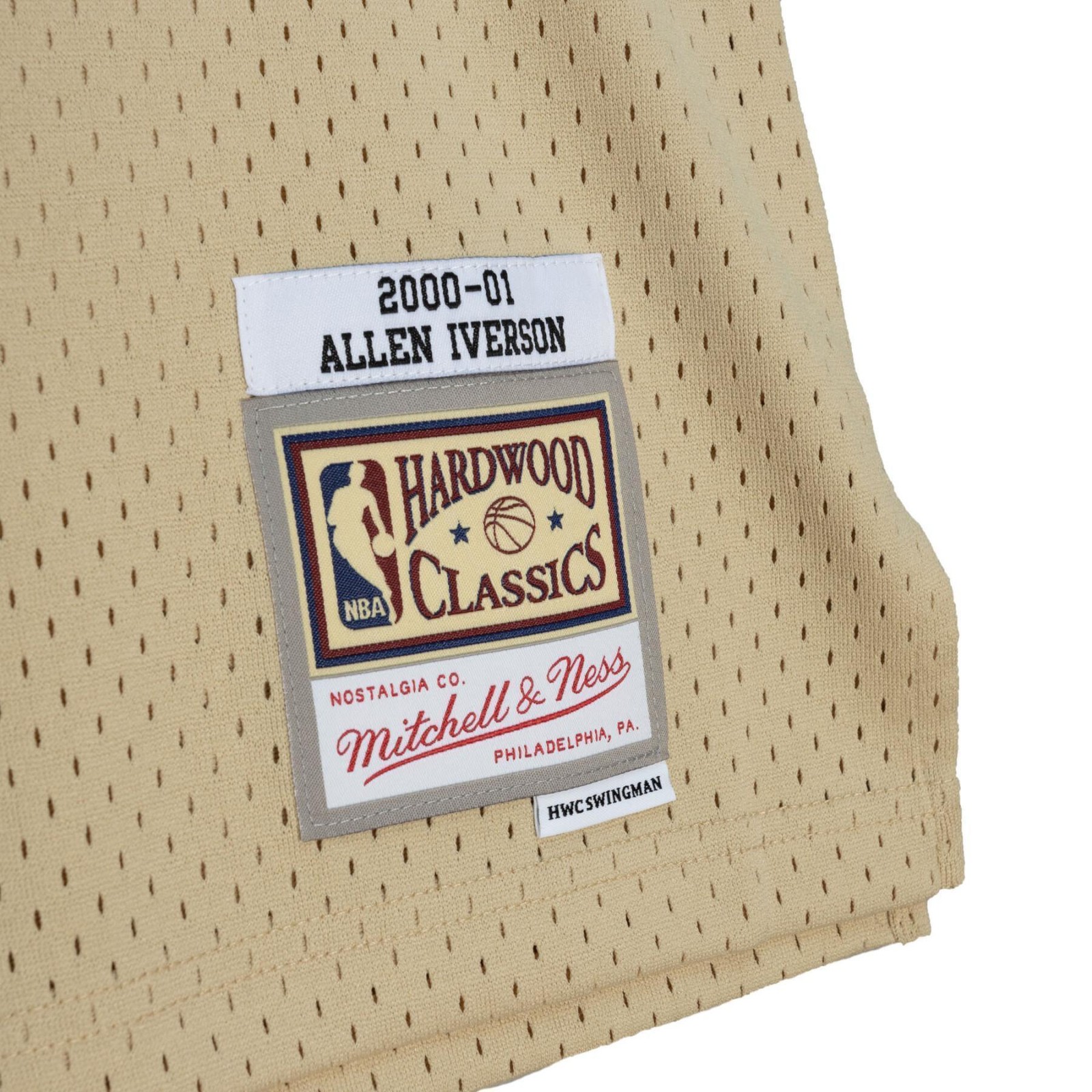 MENS MITCHELL & NESS KHAKI BLACK SWINGMAN JERSEY 76ERS 2000 ALLEN IVERSON gallery