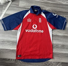 Team England Cricket 2004 Activewear Jersey Admiral Red Blue Shirt Size S