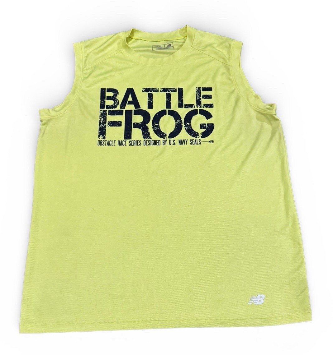 New Balance BattleFrog Obstacle Race Tank Mens 2XL Neon Yellow Navy SEAL gallery