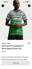 Nike x Nigeria X Slawn Football Top Size Medium IH1686-010 *Order Confirmed*