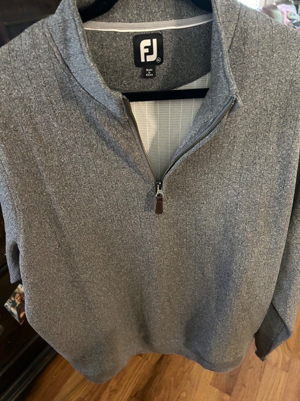 FootJoy Men's Dark Gray Quarter Zip Pullover with Sleeve Patch gallery