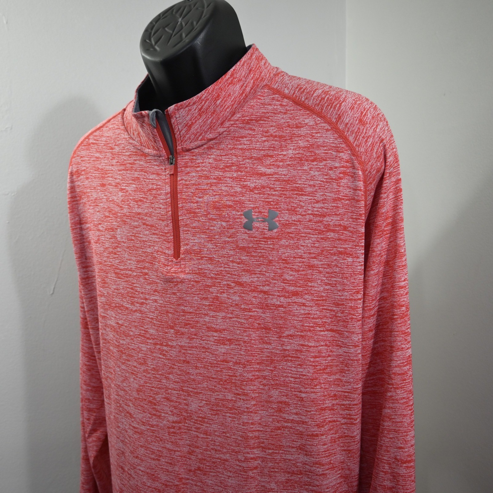Under Armour 1/4 Zip Golf Pullover Mens 3XL Loose Red Gray Space Dye HeatGear gallery