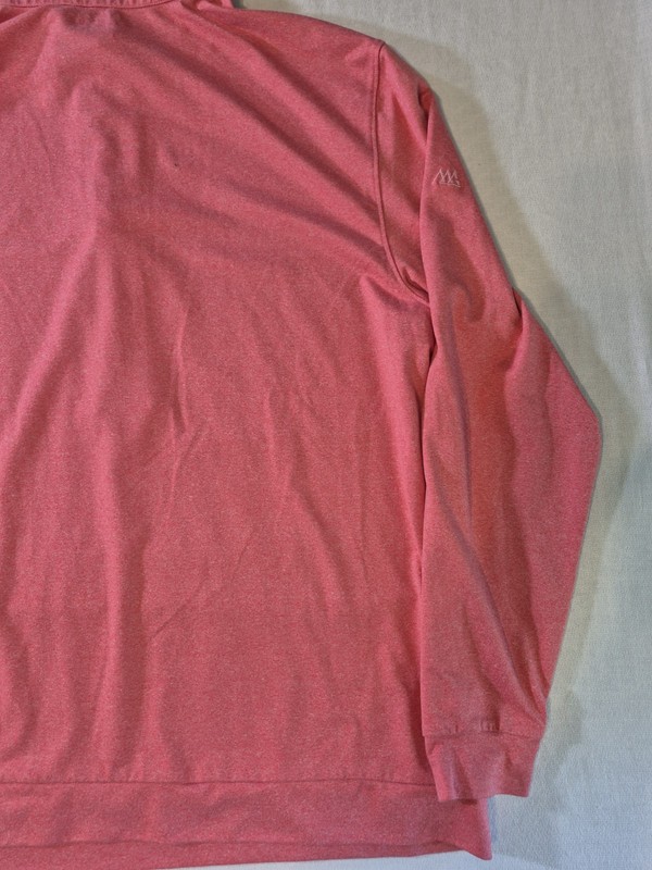 Matte Grey Golf Pullover 1/2 Zip Mens Size Large Long Sleeve Heather Red gallery