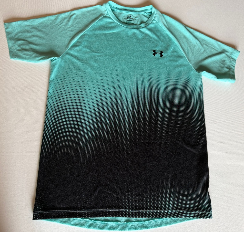 Under Armour Loose T-Shirt Mens Sz Small Green Ombre Athletic Gym Running