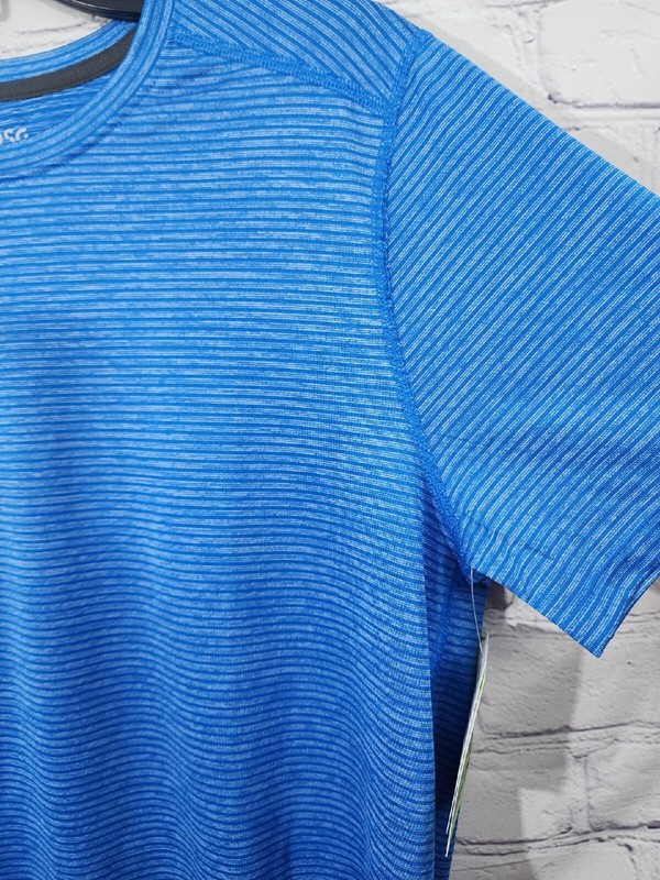 DSG Performance Training Tee SS T-Shirt Blue Striped Men Small - NEW gallery