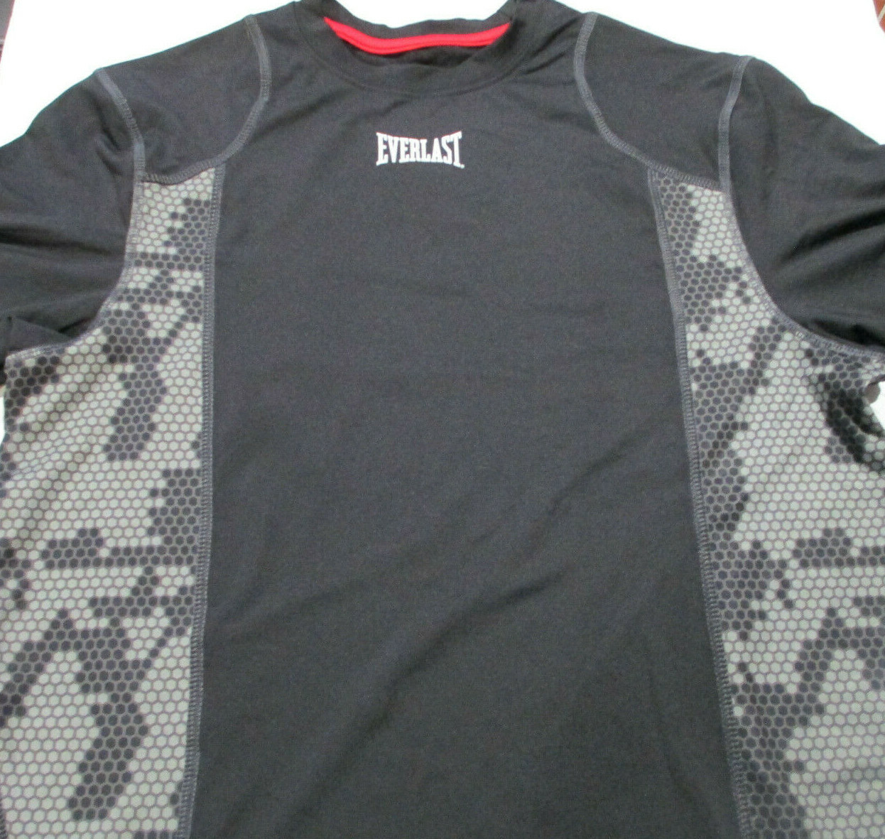 EverDri Compression Fit Short Sleeve Black/Gray Tee - Everlast Size S NWT gallery
