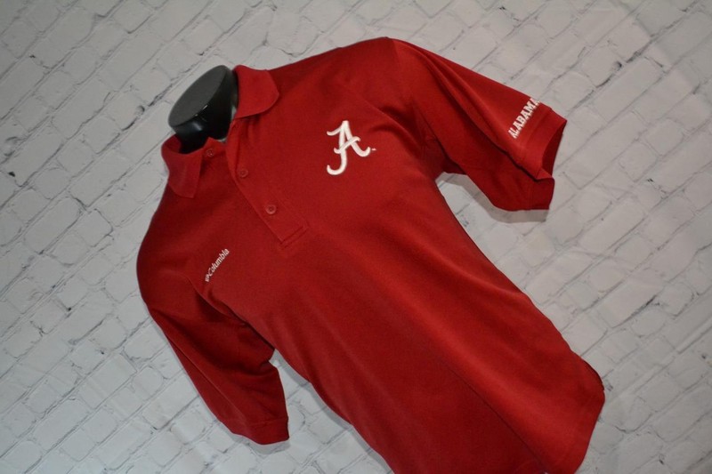46720-a Columbia PFG Fishing Shirt Alabama Crimson Tide Red Size Medium Mens gallery
