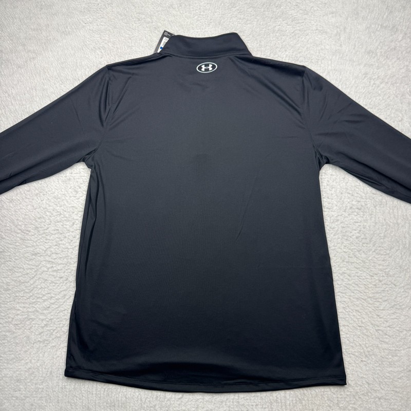 NWT Under Armour UA 1/4 Zip Pullover Team Tech Black Track Jacket Men's Size XL gallery
